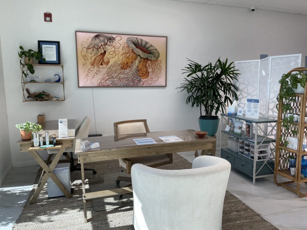 Front Desk - reception are of Quench Hydrate Wellness Clinic